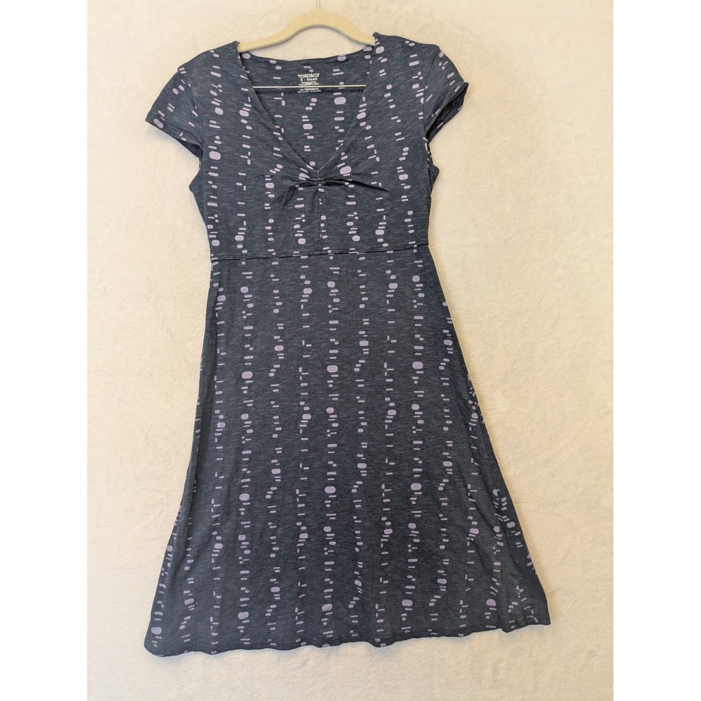 TOAD&CO‎ Women's Size XS Short Sleeve Knit Dress Grey V Neck